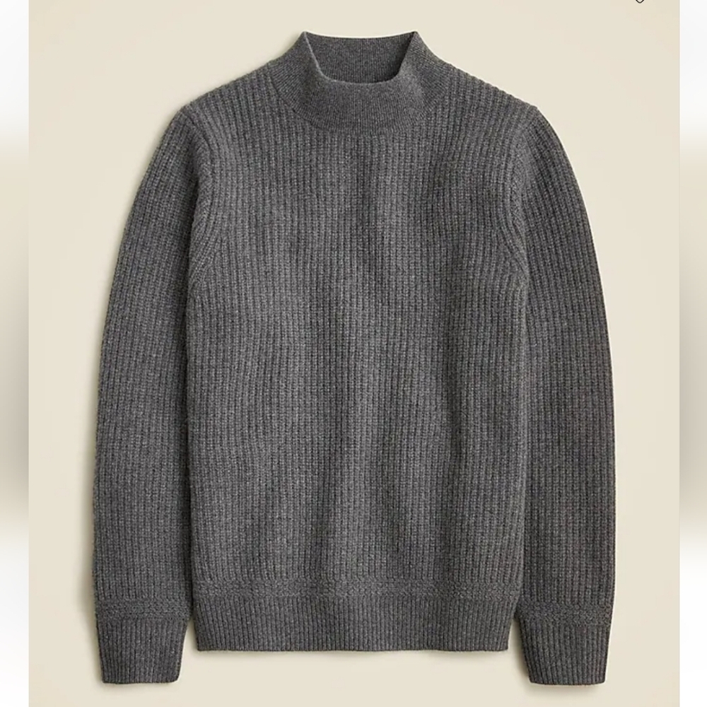 J Crew Men's Cashmere ribbed mockneck sweater CB606 $268 Retail Size S NWT